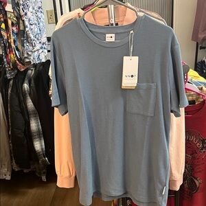 NN07 Men's Clive Waffle Knit Swedish Blue Tee